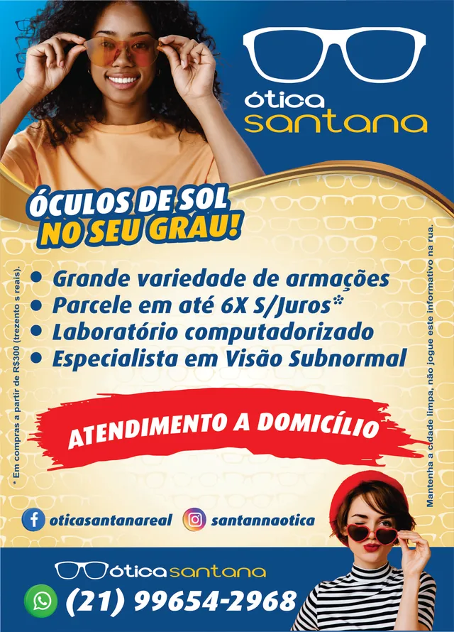 Folder promocional Ótica Santana